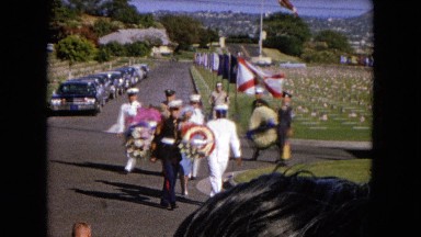 1966: Ceremony At Punchbowl Lake IN Wilson Kapiolani Park, Panning A WWII Monument