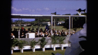 1966: Ceremony At Punchbowl Lake IN Wilson Kapiolani Park, Panning Monument