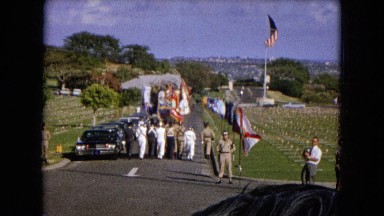 1966: Ceremony At Punchbowl Lake IN Wilson Kapiolani Park, Panning Monument