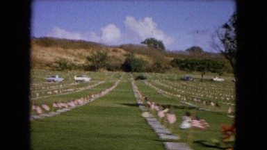 1966:CEREMONY PUNCHBOWL LAKE WILSON KAPIOLANI PARK. Panning A Monument With
