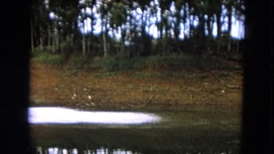 1966: Ceremony Punchbowl Lake Wilson Kapiolani Park. Panning A Monument With