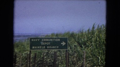 1966:CEREMONY PUNCHBOWL LAKE WILSON KAPIOLANI PARK. Panning A Monument With