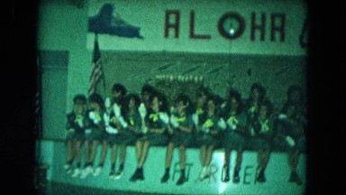 1966:CEREMONY PUNCHBOWL LAKE WILSON KAPIOLANI PARK. Panning A Monument With