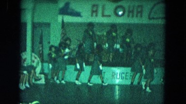 1966: Ceremony Punchbowl Lake Wilson Kapiolani Park. Panning A Monument With