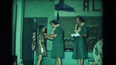 1966: Ceremony At Punchbowl Lake IN Wilson Kapiolani Park, Panning Monument With Stone Carvings