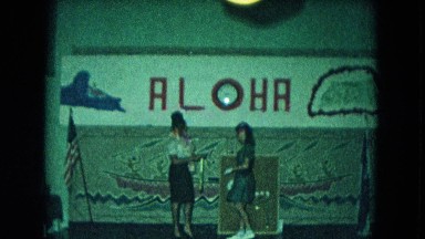 1966: Ceremony Punchbowl Lake Wilson Kapiolani Park. Panning A Monument With Stone Carvings