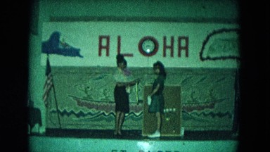 1966: Ceremony Punchbowl Lake Wilson Kapiolani Park. Panning A Monument With Stone Carvings