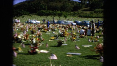 1966: Ceremony At Punchbowl Lake IN Wilson, Kapiolani Park, Panning Monument With Stone Carvings