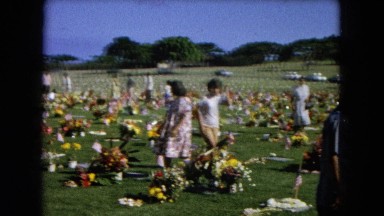 1966: Ceremony At Punchbowl Lake IN Wilson Kapiolani Park, Panning Monument