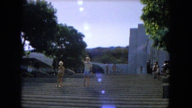1966:CEREMONY PUNCHBOWL LAKE WILSON KAPIOLANI PARK. Panning A Monument With