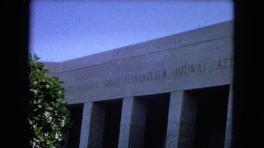 1966: Ceremony At Punchbowl Lake IN Wilson Kapiolani Park, Panning Monument With Stone Carvings