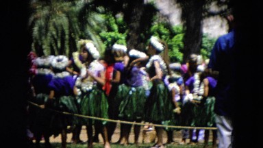 1966: Ceremony Punchbowl Lake Wilson Kapiolani Park. People Setting Up At The