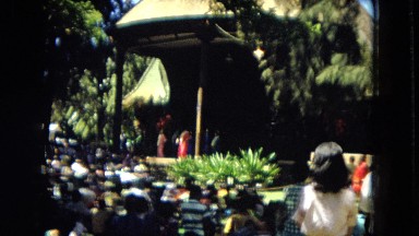 1966: Ceremony Punchbowl Lake Wilson Kapiolani Park. People Setting Up At The
