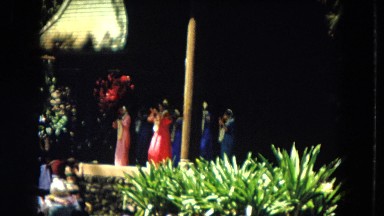 1966: Ceremony Punchbowl Lake Wilson Kapiolani Park. People Setting Up At The Stage