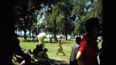 1966: Ceremony Punchbowl Lake Wilson Kapiolani Park. People Gather To Watch An