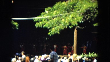 1966: Ceremony Punchbowl Lake Wilson Kapiolani Park. People Gather To Watch An