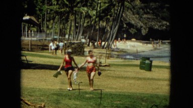 1966: Ceremony Punchbowl Lake Wilson Kapiolani Park. People Gather To Watch An