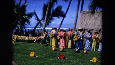 1966: Ceremony Punchbowl Lake Wilson Kapiolani Park. People Gather To Watch An