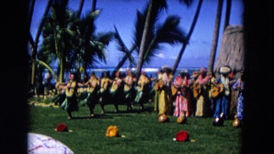 1966: Ceremony Punchbowl Lake Wilson Kapiolani Park. People Gather To Watch An