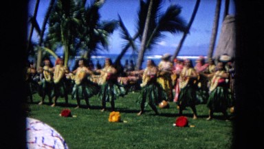 1966: Ceremony Punchbowl Lake Wilson Kapiolani Park. People Gather To Watch A Traditional Dance Performance