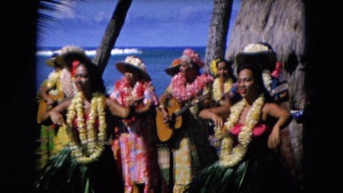 1966: Ceremony Punchbowl Lake Wilson Kapiolani Park. People Gather To Watch An