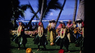 1966: Ceremony Punchbowl Lake Wilson Kapiolani Park. People Gather To Watch A Traditional Performance