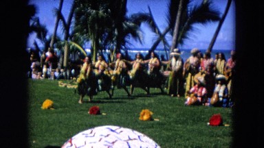 1966: Ceremony Punchbowl Lake Wilson Kapiolani Park. People Gather To Watch An