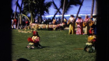 1966: Ceremony Punchbowl Lake Wilson Kapiolani Park. People Gather To Watch A Traditional Dance