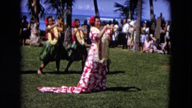 1966: Ceremony Punchbowl Lake Wilson Kapiolani Park. People Gather To Watch An