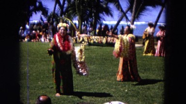 1966: Ceremony Punchbowl Lake Wilson Kapiolani Park. People Gather To Watch An