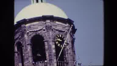 Amsterdam Netherlands (1967): Clock Tower In Amsterdam Showing 47 Minutes To Ten
