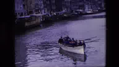 Amsterdam Netherlands (1967): Boat Of Men Preparing To Dock