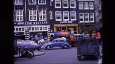Amsterdam Netherlands (1967): Car Driving Downtown