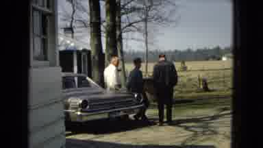 Arizona-1967: Group Of Men Standing By A Classic Car On A Rural Farm