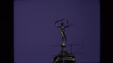 Brussels Belgium (1967): Ornate Building With Person Holding Violin Weathervane