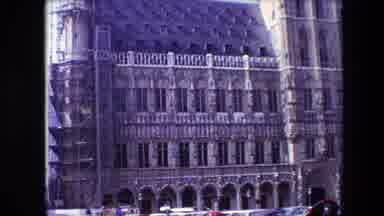 Brussels Belgium (1967): Historic Building With Crowded Parking.