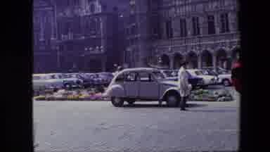 Brussels Belgium (1967): Pan Street Parking Lot Vintage Car Beetle Vw Volkswagen