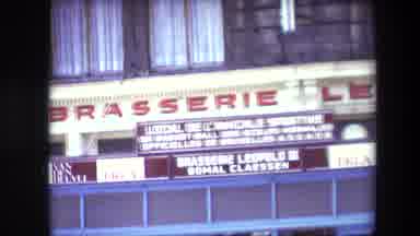 Calais France (1967): Trolly Rolls In Front Of Business Store Sign