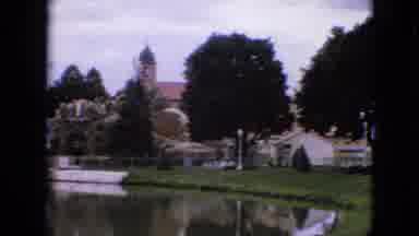 Iowa USA-1967: Street Leads To The Building Near The Water Where Guests Gathered