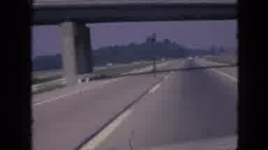Iowa USA (1967): Vehicle Driving Down Freeway Changing Lanes