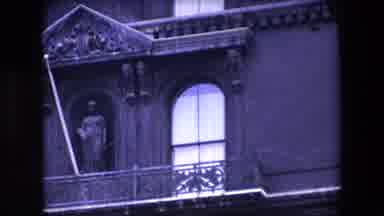 London England (1967): Window Of An Old Gothic Church With A White Curtain