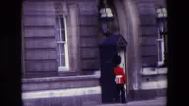 London England (1967): Queens Guard Marching Showing Unique Marching Formation In