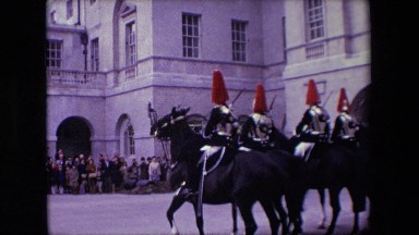 London England (1967): Soldiers Ride Horses Into Ceremony In The United Kingdom