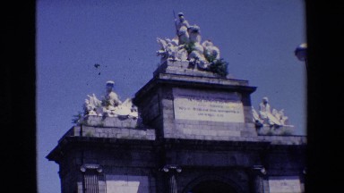 Madrid Spain (1967): Tall Monument In A Cemetery