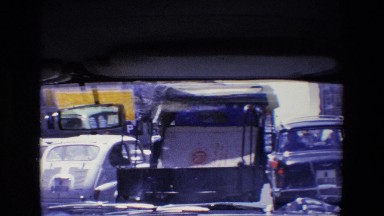 Madrid Spain (1967): Hectic City Street Driving With People Waiting To Move Along