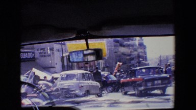 Madrid Spain (1967): Driving Through A Crowded Street With Lots Of People