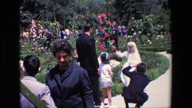 Madrid Spain (1967): Bride Having Her Pictures Taken At A Garden