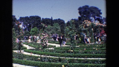 Madrid Spain (1967): People Having Fun Around The Garden