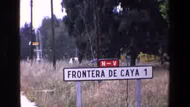 Palermo Italy (1967): Vehicle Moving In Background, Road Sign In Field, Train