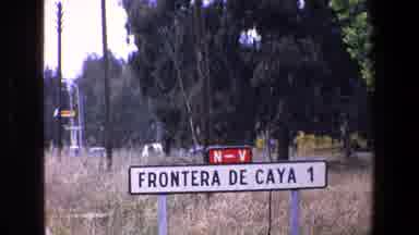 Palermo Italy (1967): Two Differently Shaped Signs Outside Near A Road